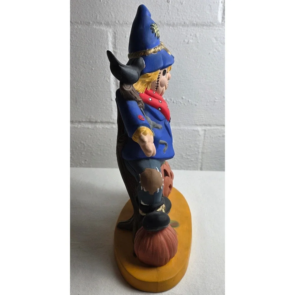 Vintage Ceramic Scarecrow Figurine Fall Harvest Halloween Decor Pumpkin